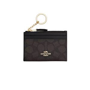 Coach Signature Wallet Black and Charcoal Key Card Holder